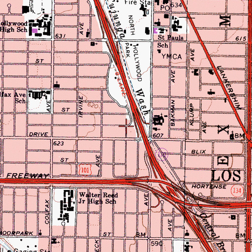 Topographic Map of Exit 6A, CA