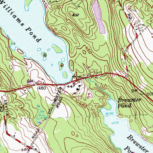 Topographic Map of Willimantic River, CT