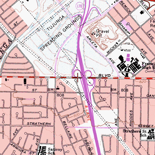 Topographic Map of Exit 10, CA