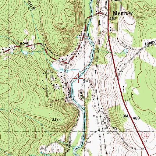 Topographic Map of Winding Brook, CT