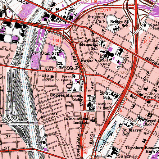 Topographic Map of Exit 1B, CA