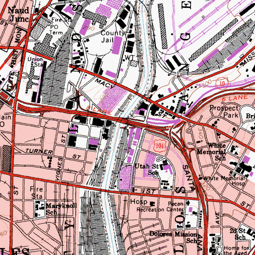 Topographic Map of Exit 1E, CA