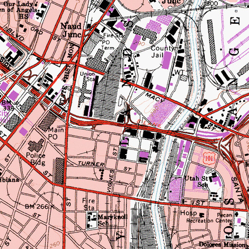 Topographic Map of Exit 2A, CA