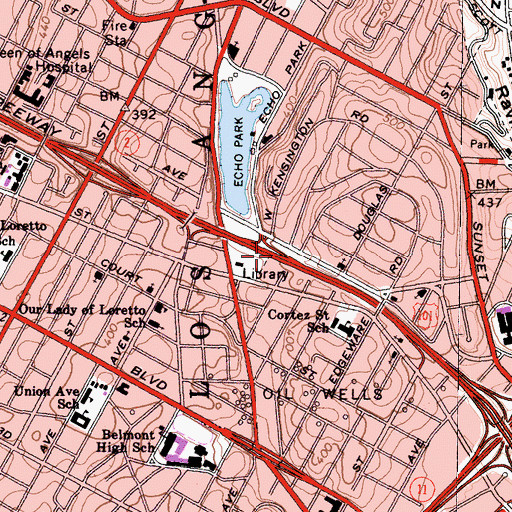 Topographic Map of Exit 4A, CA