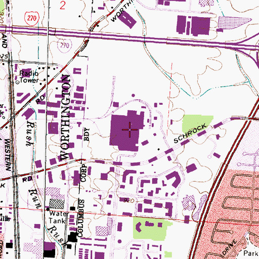 Topographic Map of Anheuser Busch Corporate Center, OH