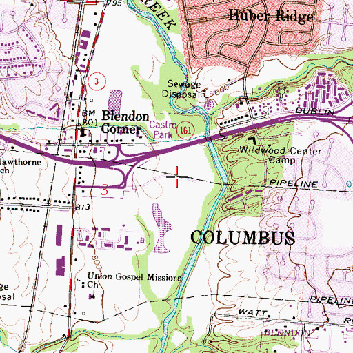 Topographic Map of Northeast Business Campus, OH