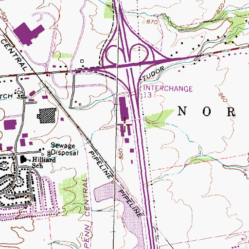 Topographic Map of Freeway Business Park, OH