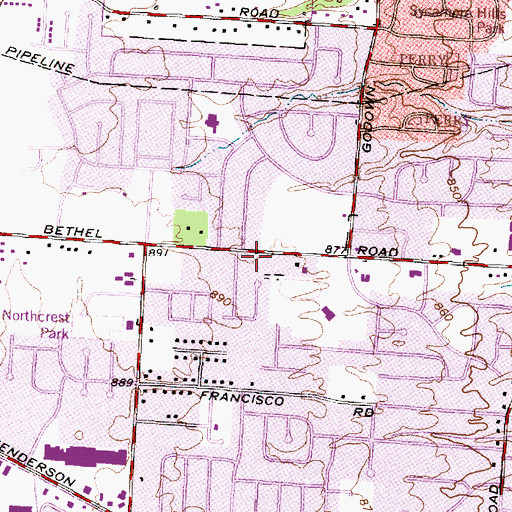 Topographic Map of Bethel Road Office Park, OH