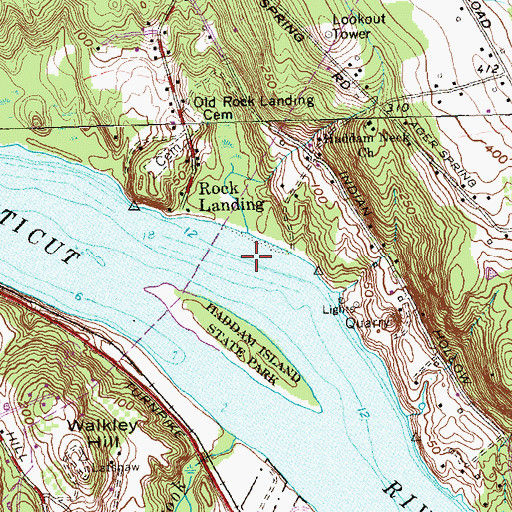 Topographic Map of Haddam Island Bar, CT