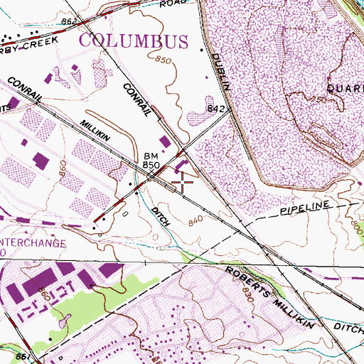 Topographic Map of Roberts Road Corporate Park, OH