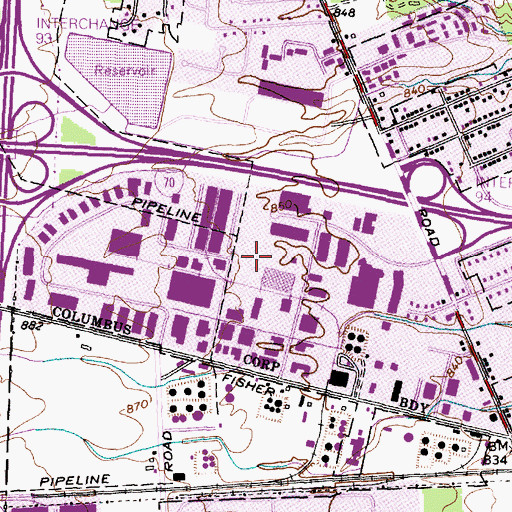 Topographic Map of Columbus West Industrial Park, OH