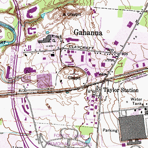 Topographic Map of The Industrial Zone, OH