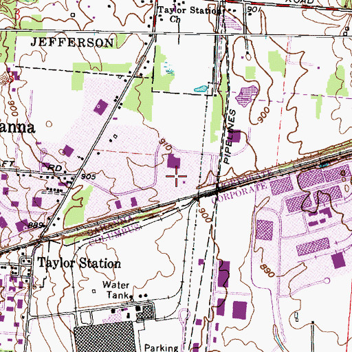 Topographic Map of Gahanna Industrial Park, OH