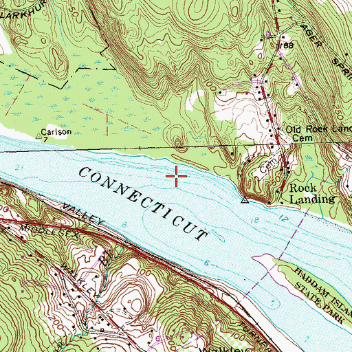 Topographic Map of Rock Landing Bar, CT