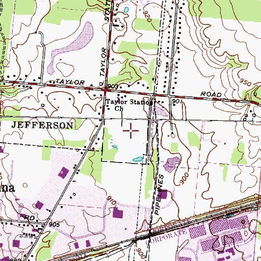 Topographic Map of Crossroads Commerce Center, OH
