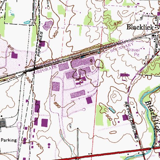 Topographic Map of Columbus Corporate Center, OH