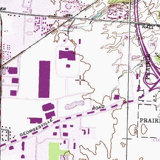 Topographic Map of Southwest Airport Industrial Park, OH