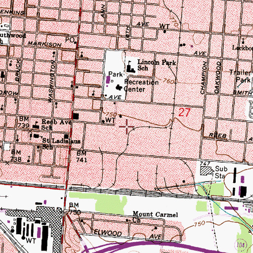 Topographic Map of Federal Industrial Park, OH