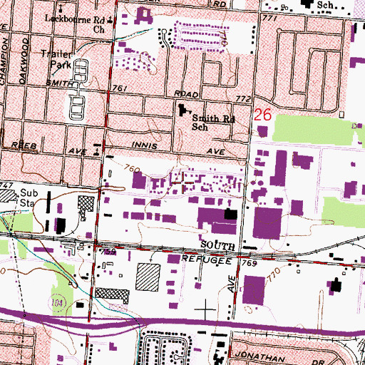 Topographic Map of Marion Square Industrial Park, OH