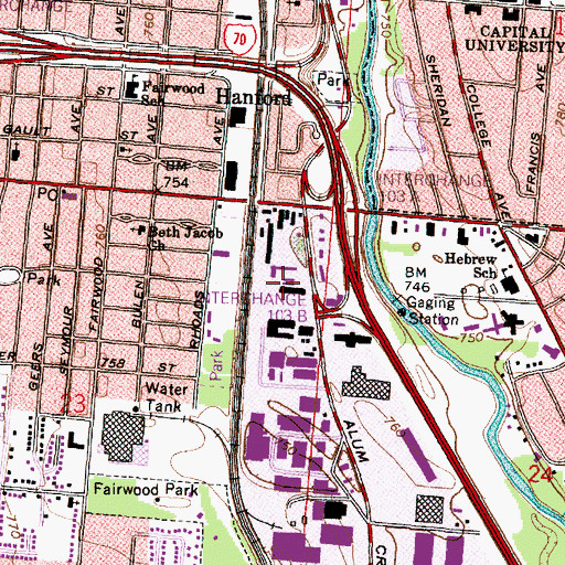 Topographic Map of Memory Lane Industrial Park, OH