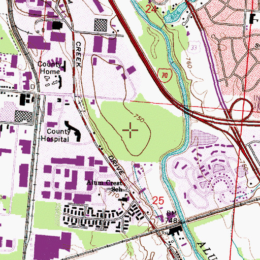 Topographic Map of Alum Creek Office Center, OH