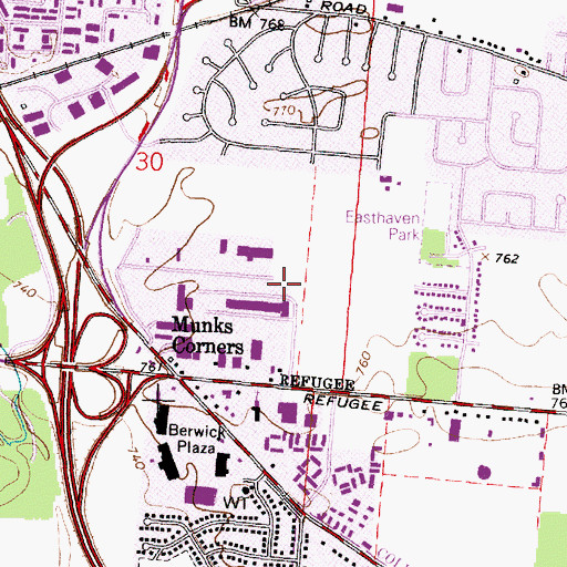 Topographic Map of Industrial Commons Industrial Park, OH
