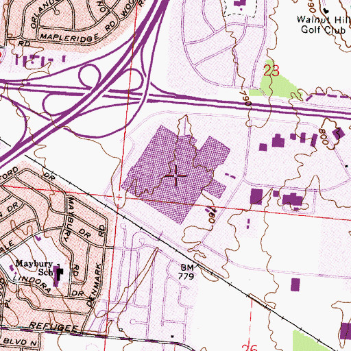 Topographic Map of Scarborough Corporate Park, OH