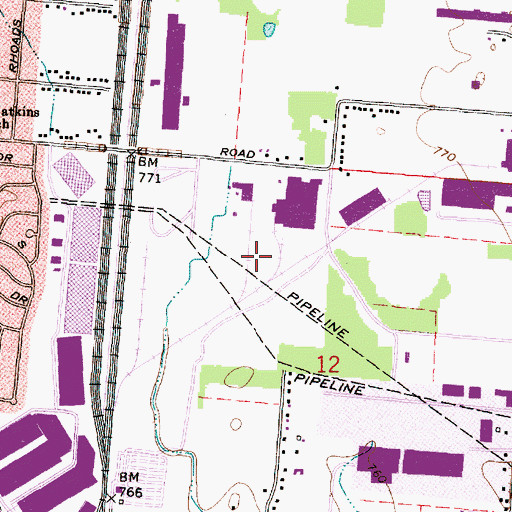 Topographic Map of Discovery Industrial Park, OH