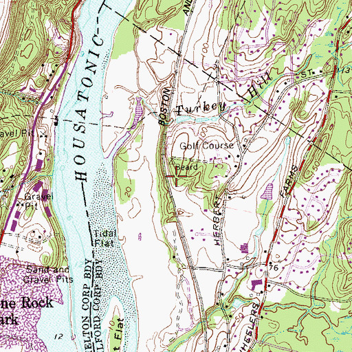 Topographic Map of Moulthrops Bar, CT