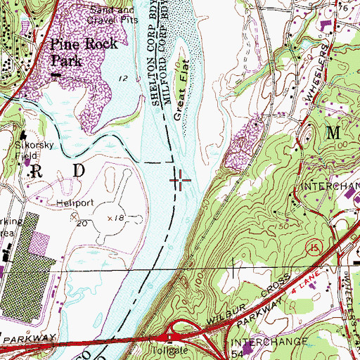 Topographic Map of Camp Meeting Bar, CT
