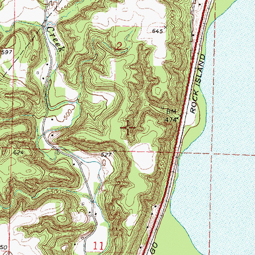 Topographic Map of Turk Mine, IL