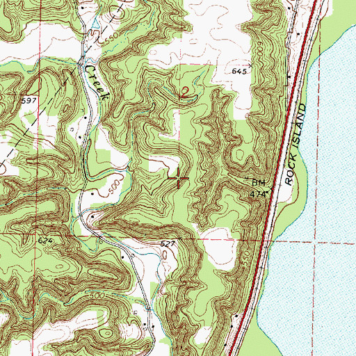 Topographic Map of Hunt Mine, IL
