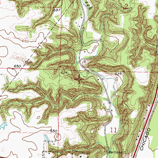 Topographic Map of Davis Number 1 Mine, IL