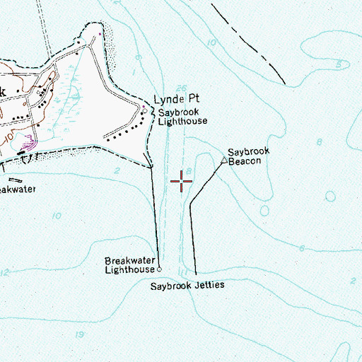 Topographic Map of Saybrook Outer Bar Channel, CT