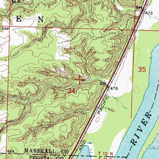 Topographic Map of Blue Blaze Number 1 Mine, IL