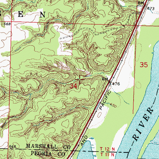 Topographic Map of Dobrich Mine, IL