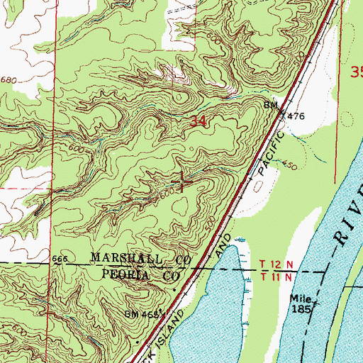 Topographic Map of Crew Mine, IL
