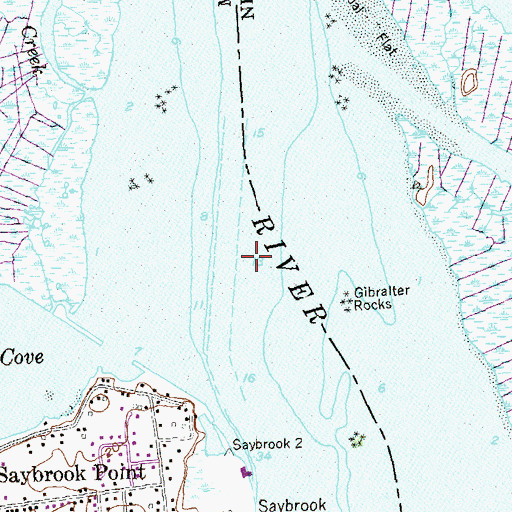 Topographic Map of Saybrook Shoal, CT