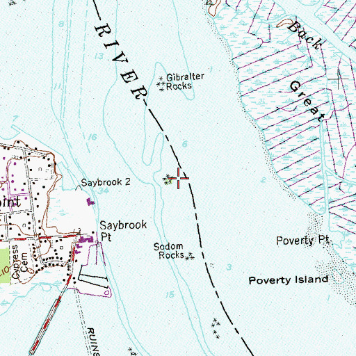 Topographic Map of Dickersons Pier, CT