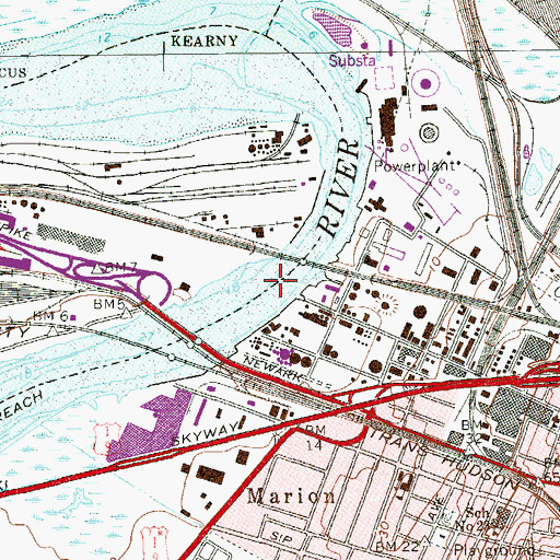 Topographic Map of Dow's Ferry (historical), NJ