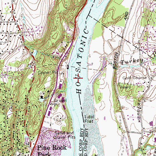 Topographic Map of Drews Bar, CT