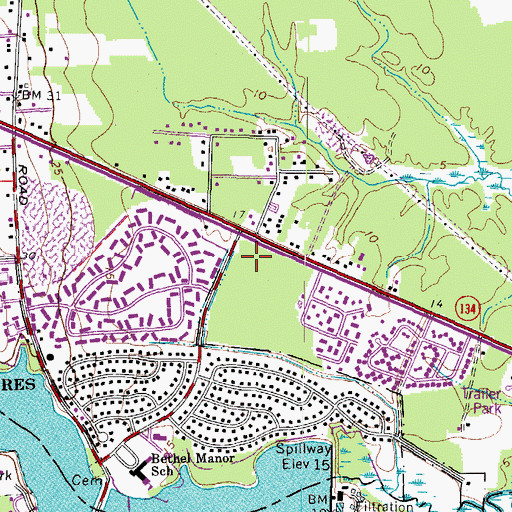 Topographic Map of Shady Banks Shopping Center, VA