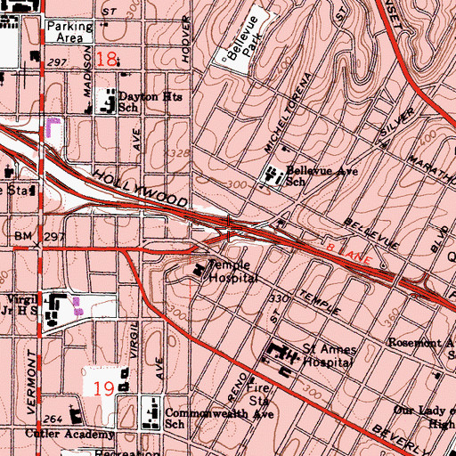 Topographic Map of Exit 5B, CA