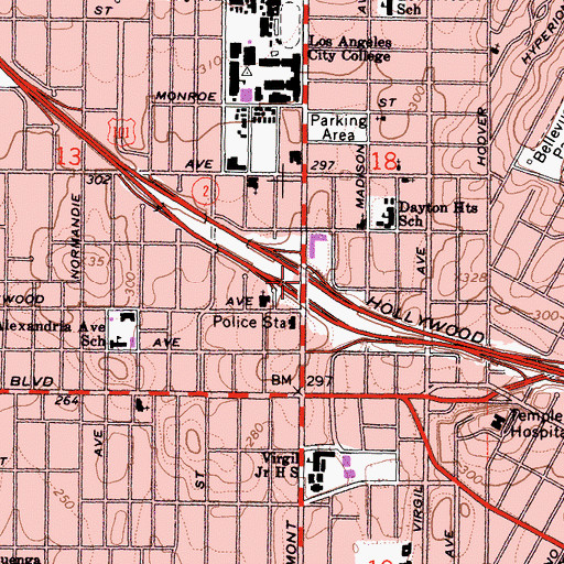 Topographic Map of Exit 6A, CA