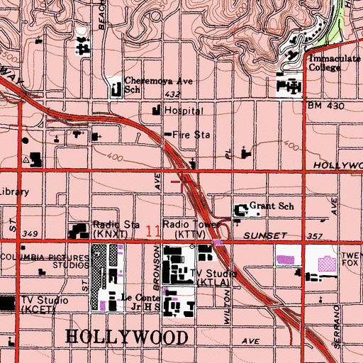 Topographic Map of Exit 8B, CA