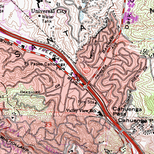 Topographic Map of Exit 11B, CA