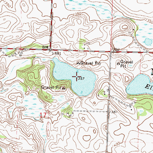 Topographic Map of Martin Lake, MN