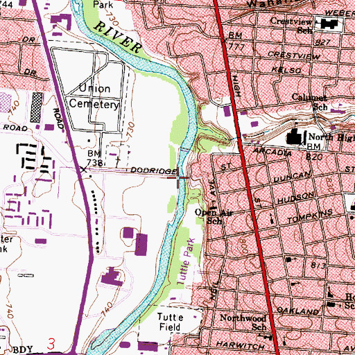 Topographic Map of Ackerman Run, OH