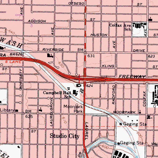 Topographic Map of Exit 14, CA