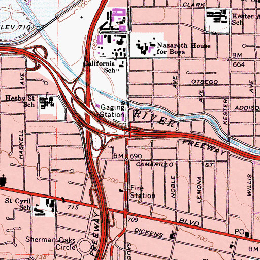 Topographic Map of Exit 18, CA